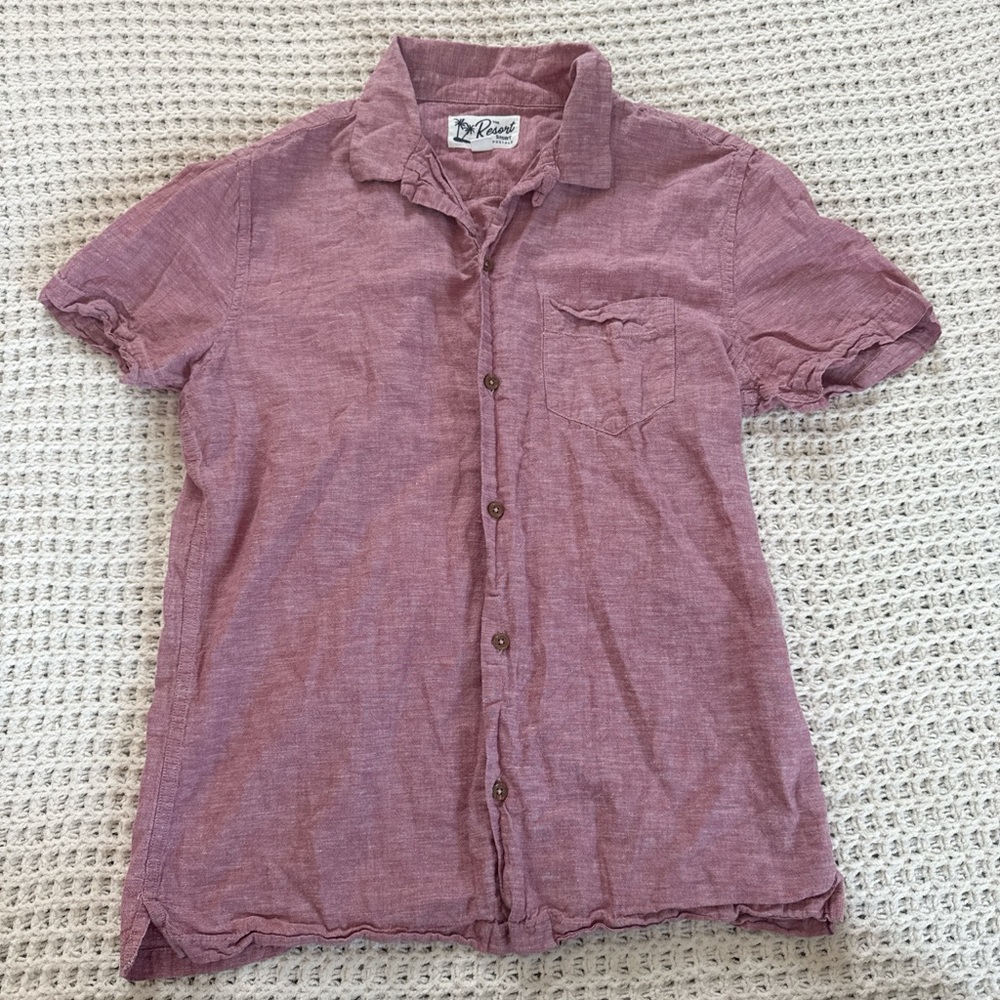 Aeropostale Men's Casual Button Down Shirt - Mauve